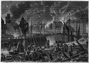 La seconda battaglia di Copenaghen (o il bombardamento di Copenaghen) (16 agosto-5 settembre 1807) bombardamento britannico di Copenaghen per sedici la flotta danese-norvegese, durante le guerre napoleoniche - Guerre inglesi - La battaglia di Copenaghen de