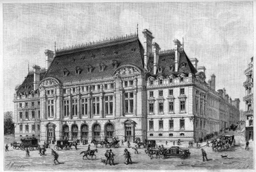 La Sorbona rinnovata nel 1887, dalla rue des Ecoles.
