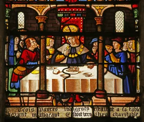 La finestra di San Luigi: Luigi nutre i poveri