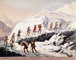 Il naturalista svizzero Horace Bénédict de Saussure (1740-1799) e la guida alpina francese Jacques Balmat compirono la seconda ascensione del Monte Bianco nell