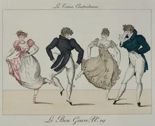 La Quadriglia Trenis, tavola 19 da Le Bon Genre, 1805