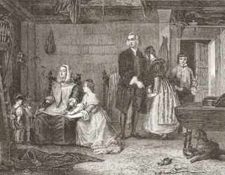Il vicario di Wakefield riconcilia sua moglie con Olivia (dopo il dipinto di Gilbert Stuart Newton)