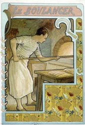 Il fornaio al suo forno