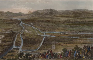 La battaglia di Cassano il 16 agosto 1705, incisa da Chavanne