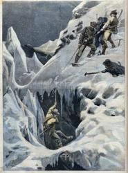 La catastrofe del Monte Bianco: la morte dei viaggiatori e delle loro guide durante la spedizione, in «Le Petit Parisien»