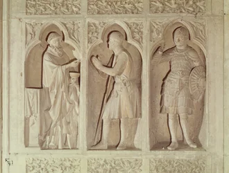 La comunione di un cavaliere, dettaglio dal lato ovest della navata, 1245-57