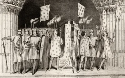Il neonato morto Giovanni I (1316) il Postumo proclamato Re al suo funerale, da 