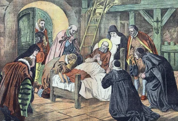La morte di San Francesco di Sales, avvenuta il 18 dicembre 1622 a Lione, fu circondata da fideles. "Le pelerin" del 31/12/1922 (stampa)