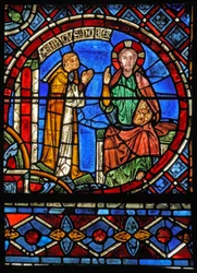 Il donatore Henry Noblet che prega davanti a Cristo