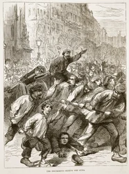 Gli insorti che sequestrano i cannoni, marzo 1871, illustrazione da Cassells History of the War between France and Germany, 1870-1871