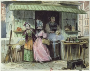 Il mercante di oublies a Parigi, prima metà del XIX secolo