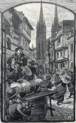 I suonatori di biniou a Quimper (Finistère, Bretagna). in 