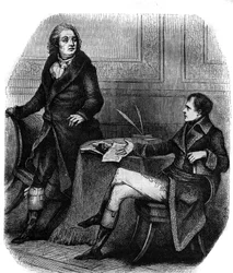 Il poeta e drammaturgo Jean Francois (Jean-Francois) Ducis (1733-1816) con Bonaparte (Napoleone I)