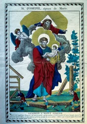La preghiera di San Giuseppe, sposo di Maria Incisione del XIX secolo. Parigi, Museo delle Arti e Tradizioni Popolari