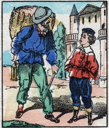 Il cenciaiolo. Incisione in "La chanson des métiers". Immagine di Epinal, fine XIX secolo. Collezione privata