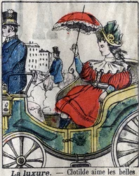 I sette peccati capitali: lussuria. Immagine di Epinal fine XIX secolo.