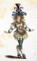Il re sole in costume teatrale. sd. XVIII secolo