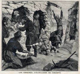 I volontari di Tiraspol in Moldavia desiderano diventare martiri. In "Le Peute Parisien" del 23/05/1897. Collezione privata