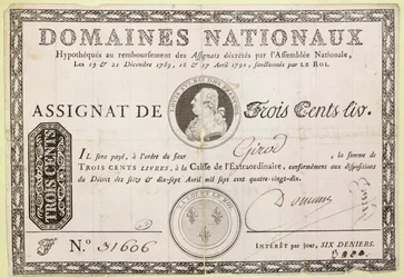 Banconota da trecento livre, 1790