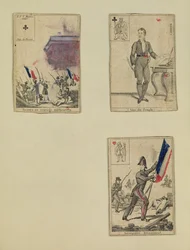 Tre carte da gioco commemorative degli eroi di luglio 1830, 1831