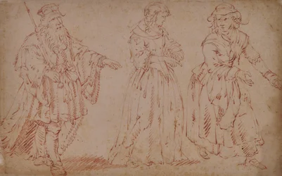 Tre figure teatrali: Re Lear, Cordelia e Cameriera