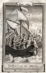 Timocrate vuole uccidere Filotele - incisione del 1798 da "Les Aventures de Télémaque, fils d
