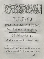 Pagina del titolo per il primo capitolo di Essai sur l
