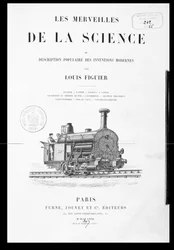 Pagina del titolo di Les Merveilles de la Science di Louis Figuier, pubblicato da Furne e Jouvet, 1867