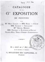 Pagina del titolo per il catalogo della 6ª Esposizione Impressionista, 1881