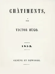 Pagina del titolo di Les Chatiments (1853) di Victor Hugo, pubblicato a Ginevra e New York, 1853