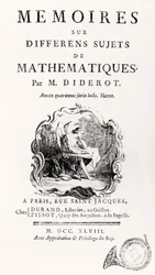 Pagina del titolo di "Mémoires sur différens sujets de mathématiques", 1748