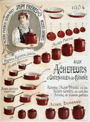 Ai compratori di utensili da cucina. Acquistate Phenix Steel o Granite Steel, sono articoli da cucina perfetti - Etichetta pubblicitaria