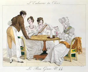 Troppa scelta, tavola 44 da Le Bon Genre, 1827