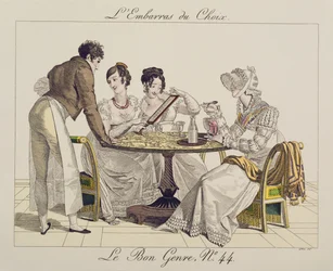 Troppa scelta, tavola 44 da Le Bon Genre, 1827