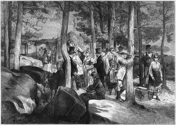 Turisti alle gole di Apremont, vicino all