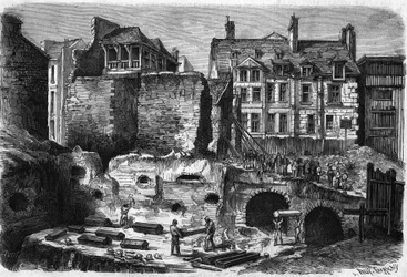 Trasformazioni di Parigi sotto il Secondo Impero, Parigi haussmanniana; tombe scoperte negli scavi eseguiti nella rue des Gobelins