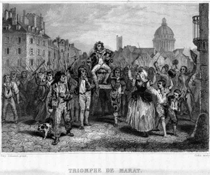 Trionfo di Marat - in "Revolution francaise" di Thiers. XIX secolo
