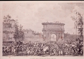 Ingresso trionfale delle truppe francesi sotto Napoleone Bonaparte a Milano, 15 maggio