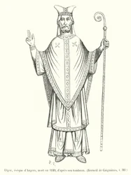 Ulger, vescovo di Angers, morto nel 1149, dal suo sepolcro