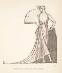 Un abito da sera di Worth, da una collezione di tavole di moda