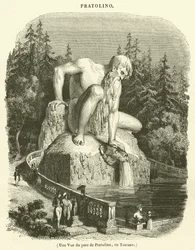 Veduta del parco di Pratolino, Toscana (incisione)