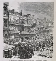 Una strada di New Orleans il giorno delle elezioni 1875 - in "Il Giro del Mondo", 2° semestre 1876