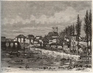 Verdun - Morbihan in Bretagna - incisione in "La France illustree: geografia, storia, amministrazione statistica" di V.A. Malt-Brown. 1884