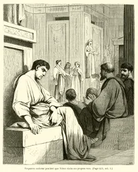 Vespasiano addormentato mentre Nerone recita i suoi versi