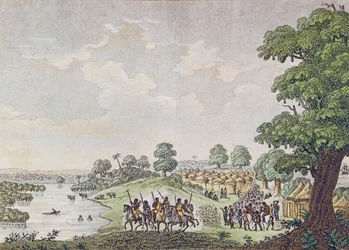 Veduta di Joal, porto commerciale nel Regno di Sine, Senegal, c.1810