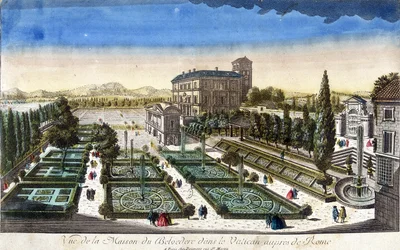 Veduta della Casa del Belvedere in Vaticano, Roma