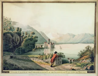 Veduta del Castello di Chillon, Lago di Ginevra