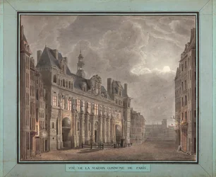 Veduta della Maison Commune di Parigi, tra il 1790-95
