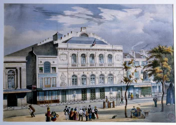Veduta del Théâtre de la Gaîté a Parigi