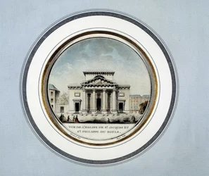 Veduta della chiesa di Saint Jacques e Saint Philippe du Roule - litografia
